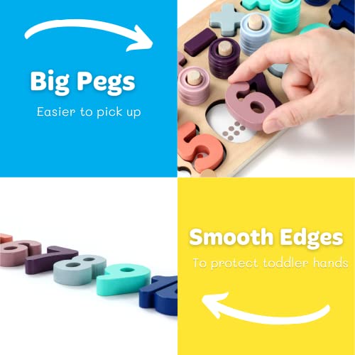 Toddler Montessori Toys Teaches Number , Counting , Math , Stackin...