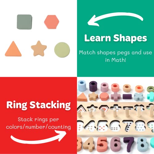 Toddler Montessori Toys Teaches Number , Counting , Math , Stackin...