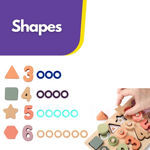 Toddler Montessori Toys Teaches Number , Counting , Math , Stackin...