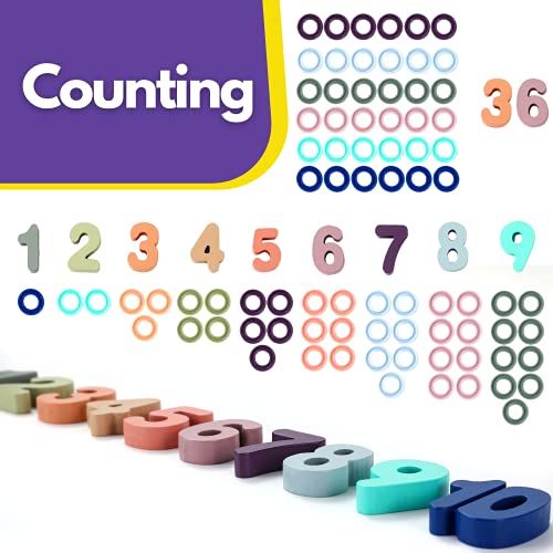 Toddler Montessori Toys Teaches Number , Counting , Math , Stackin...