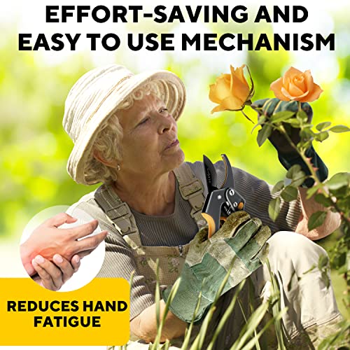 Heavy-Duty Ratchet Pruning Shears for Gardening - 8” Anvil Garden ...