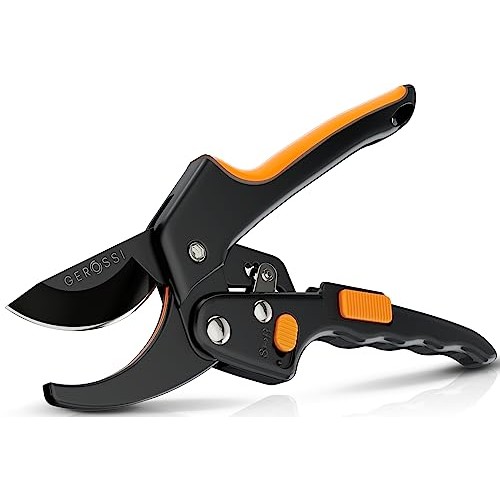Heavy-Duty Ratchet Pruning Shears for Gardening - 8” Anvil Garden ...