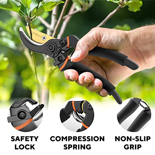 Premium Bypass Pruning Shears for your Garden - Heavy-Duty, Ultra ...