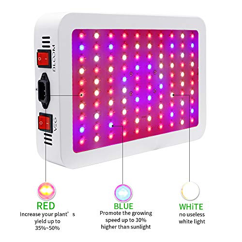 New Upgrade 1000W LED Grow Light, Dual Switch & Dual Chips Full Sp...
