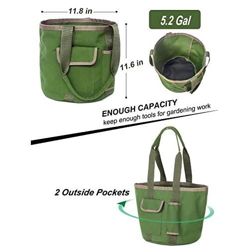 Garden Tools Bucket Bag,Gardening Organizer Tote for 5 Gallon Buck...