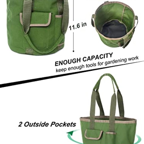 Garden Tools Bucket Bag,Gardening Organizer Tote for 5 Gallon Buck...