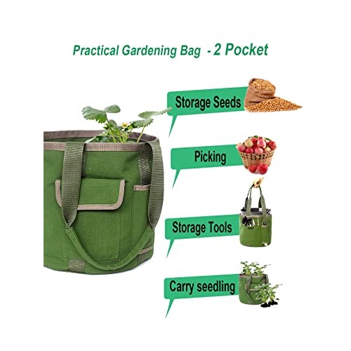 Garden Tools Bucket Bag,Gardening Organizer Tote for 5 Gallon Buck...