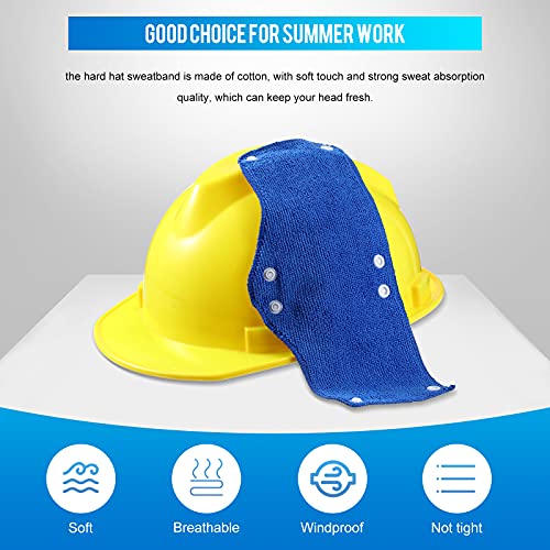 12 Pieces Hard Hat Sweatband Washable Hard Hat Liner Reusable Snap...