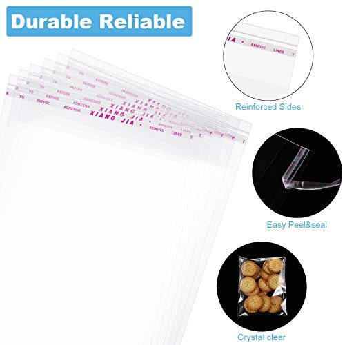 4 Size 240 Pieces Clear Plastic Bags, Resealable Cellophane Cello ...