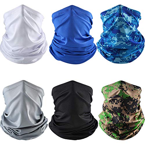 6 Pieces Summer UV Protection Face Cover Neck Gaiter Bandana Breat...