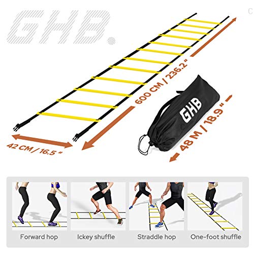 GHB Pro Agility Ladder Agility Training Ladder Speed 12 Rung 20ft ...