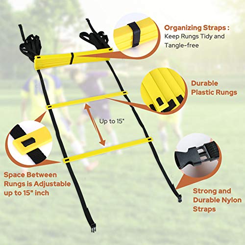 GHB Pro Agility Ladder Agility Training Ladder Speed 12 Rung 20ft ...