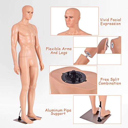 Giantex 6 FT Adjustable Male Mannequin Make-up Manikin Metal Stand...