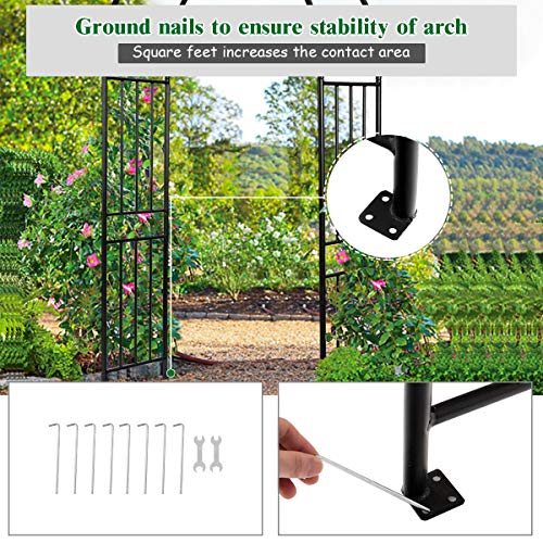 Giantex 7.2Ft Garden Arch, Outdoor Steel Arbor w/Stakes, Decorativ...