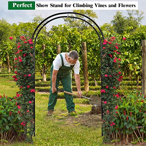 Giantex 7.2Ft Garden Arch, Outdoor Steel Arbor w/Stakes, Decorativ...