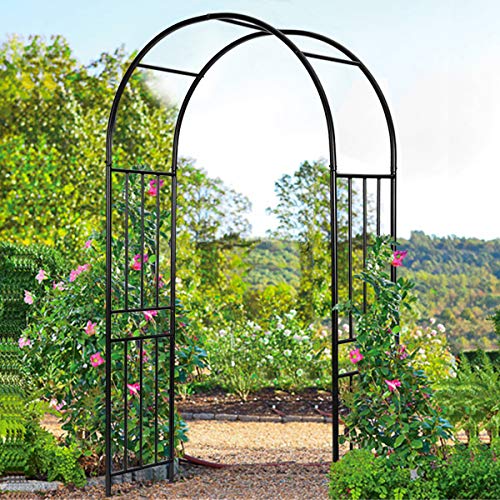 Giantex 7.2Ft Garden Arch, Outdoor Steel Arbor w/Stakes, Decorativ...