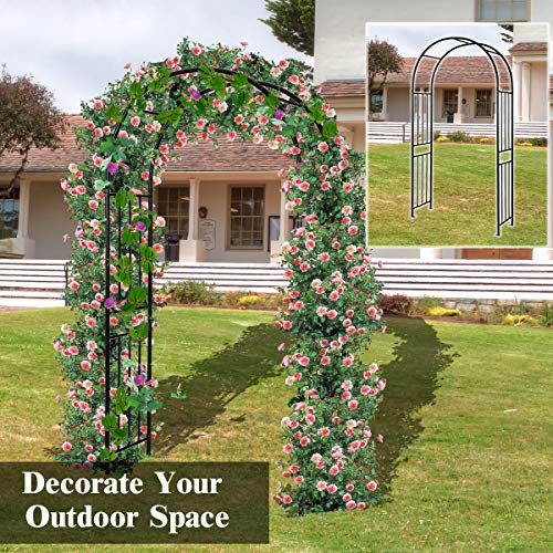 Giantex 7.2Ft Garden Arch, Outdoor Steel Arbor w/Stakes, Decorativ...