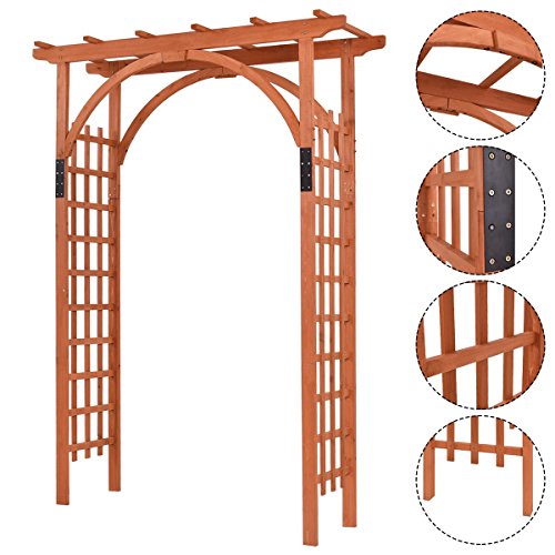 Giantex 85in Wood Arbor Wedding Arch Garden Trellis Pergola Arbor ...