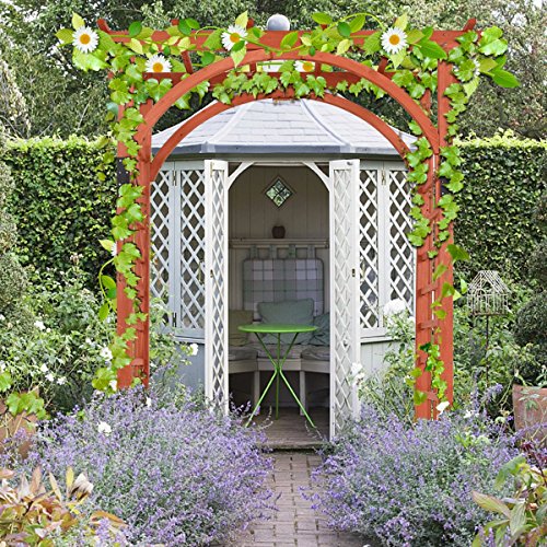 Giantex 85in Wood Arbor Wedding Arch Garden Trellis Pergola Arbor ...
