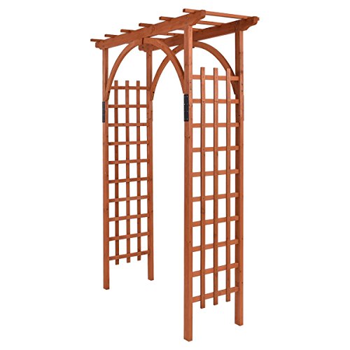 Giantex 85in Wood Arbor Wedding Arch Garden Trellis Pergola Arbor ...