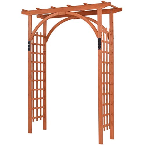 Giantex 85in Wood Arbor Wedding Arch Garden Trellis Pergola Arbor ...
