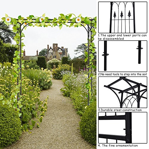 Giantex Garden Arch Metal Rose Steel Garden Arbor Decoration Climb...