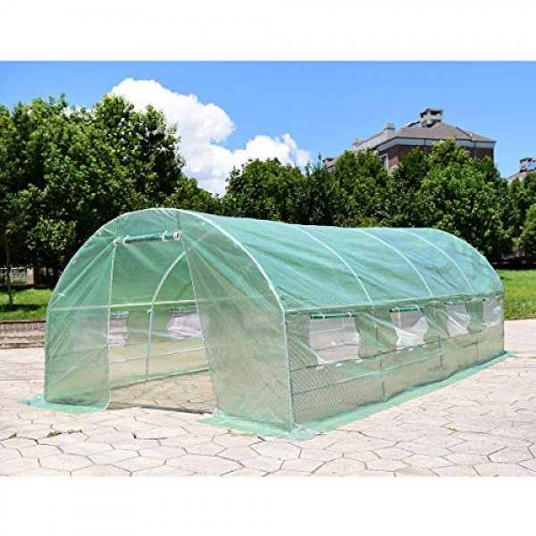 Giantex Portable Walk in Greenhouse Plant Grow Tents Steel Frame G...