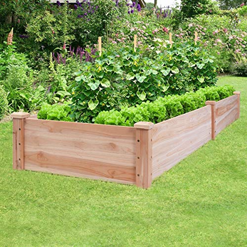 Giantex Raised Garden Bed Planter, Wooden Elevated Vegetable Plant...