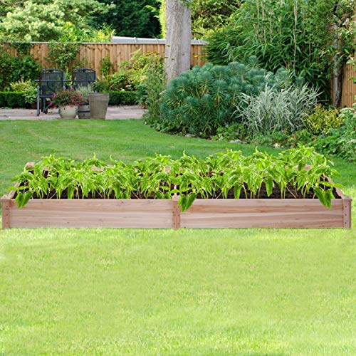 Giantex Raised Garden Bed Planter, Wooden Elevated Vegetable Plant...