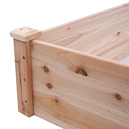 Giantex Raised Garden Bed Planter, Wooden Elevated Vegetable Plant...