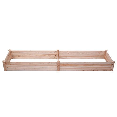 Giantex Raised Garden Bed Planter, Wooden Elevated Vegetable Plant...