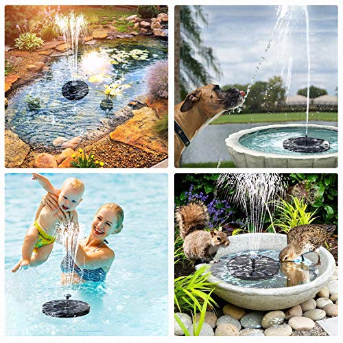 Gichies Solar Powered Fountain Pump Solar Bird Bath Fountains 2.5W...