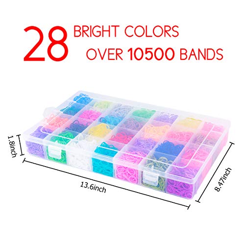 GIEMSON Rainbow Rubber Bands Refill Kit 11080+ Rubber Loom Bands K...