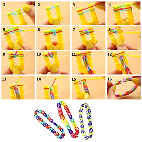 GIEMSON Rainbow Rubber Bands Refill Kit 11080+ Rubber Loom Bands K...