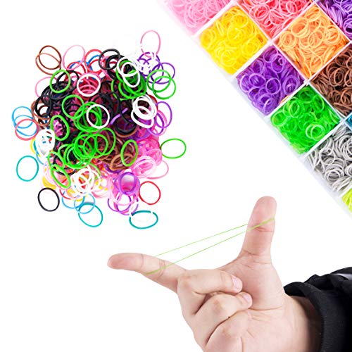 GIEMSON Rainbow Rubber Bands Refill Kit 11080+ Rubber Loom Bands K...