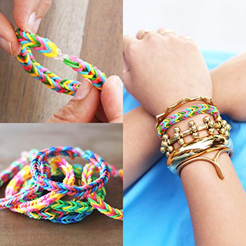GIEMSON Rainbow Rubber Bands Refill Kit 11080+ Rubber Loom Bands K...