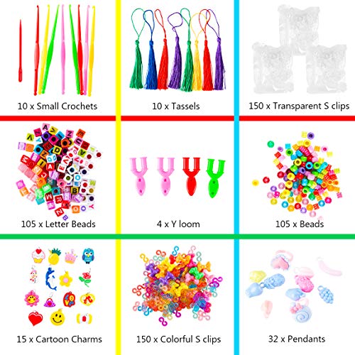 GIEMSON Rainbow Rubber Bands Refill Kit 11080+ Rubber Loom Bands K...