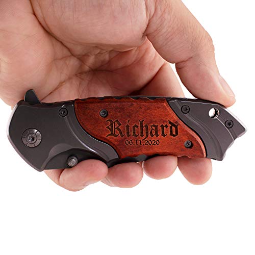 Personalized Pocket Knife For Men | 20 Font Option | Custom Pocket...