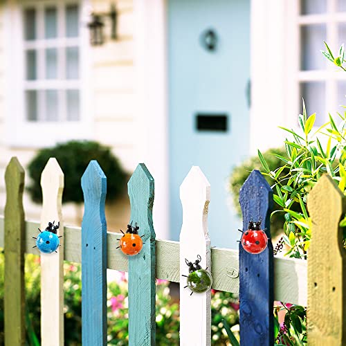GIFTME 5 Metal Garden Wall Art Decorative Set of 4 Cute Ladybugs O...