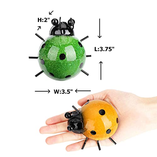 GIFTME 5 Metal Garden Wall Art Decorative Set of 4 Cute Ladybugs O...