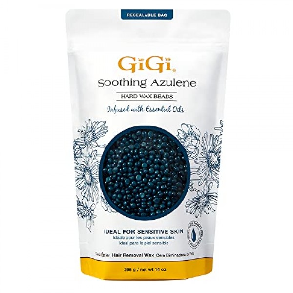 GiGi Hard Wax Beads, Soothing Azulene Hair Removal Wax for Sensiti...