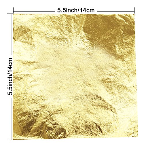 Gigules 100 Sheets Imitation Gold Leaf 5.5 x 5.5 inches Gold Foil ...