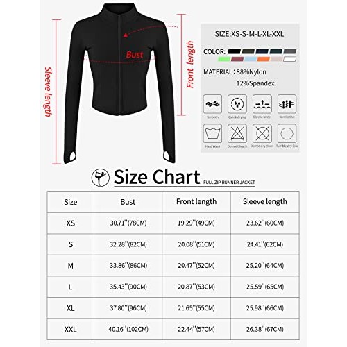 Gihuo Womens Athletic Full Zip Lightweight Workout Jacket with Th...