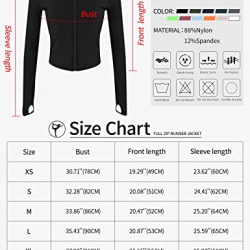 Gihuo Womens Athletic Full Zip Lightweight Workout Jacket with Th...