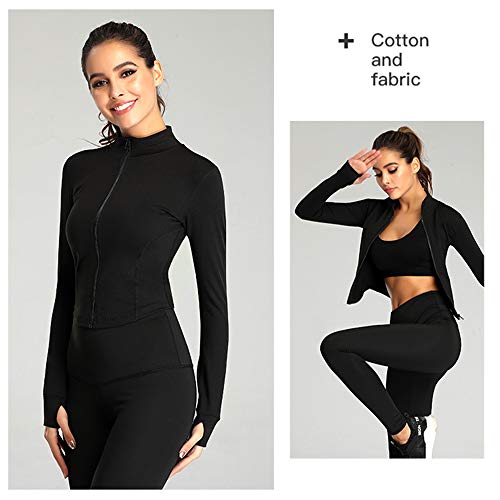 Gihuo Womens Athletic Full Zip Lightweight Workout Jacket with Th...