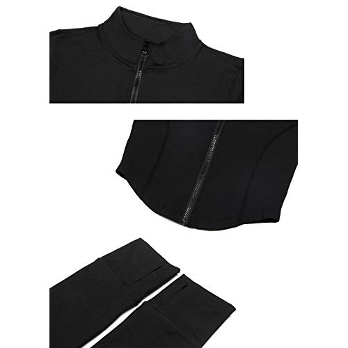 Gihuo Womens Athletic Full Zip Lightweight Workout Jacket with Th...