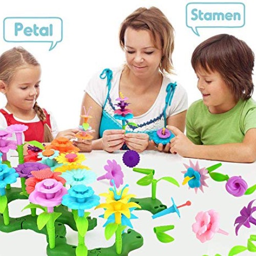 GILI Flower Garden Building Toys, Build a Bouquet Sets for 3, 4, 5...