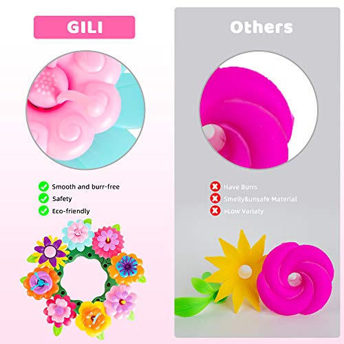 GILI Flower Garden Building Toys, Build a Bouquet Sets for 3, 4, 5...