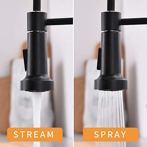 GIMILI Black and Gold Touchless Kitchen Faucet with Pull Down Spra...