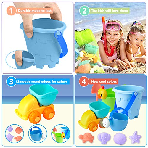 Beach Sand Toys Set for Kids - 28Pcs Sand Toys with Mesh Bag Inclu...